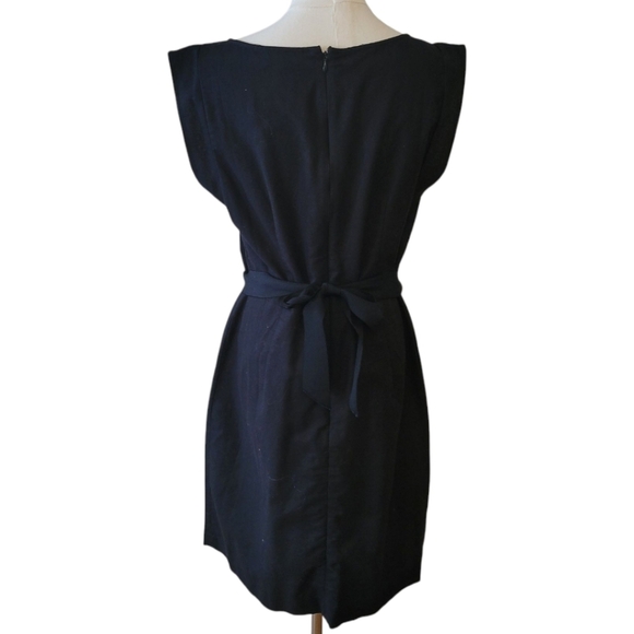 LOFT Black Cotton Linen Blend Sleeveless Dress Size 10 - Picture 4 of 5